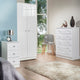 Lincoln - 4 Drawer Bedside White High Gloss With Crystal Handles