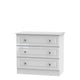 Lincoln - 3 Drawer Chest White High Gloss With Crystal Handles