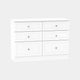Lincoln - 6 Drawer Midi Chest White High Gloss With Crystal Handles
