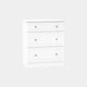 Lincoln - 3 Drawer Deep Chest White High Gloss With Crystal Handles