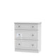 Lincoln - 3 Drawer Deep Chest White High Gloss With Crystal Handles