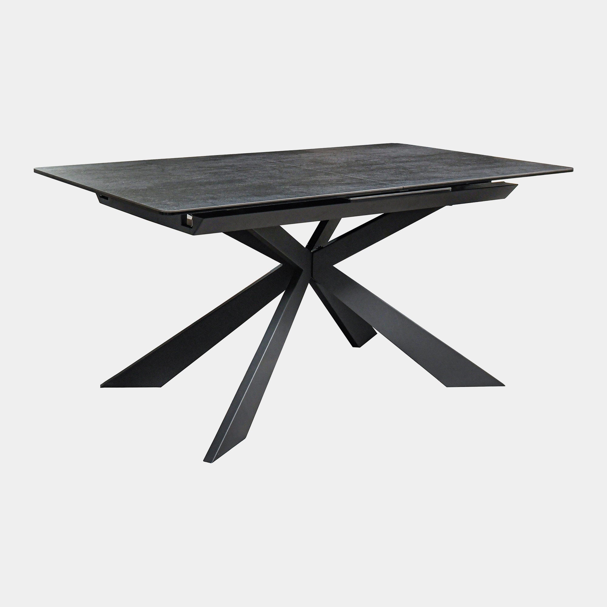 160cm Ext Spider Base Dining Table Dark Grey Ceramic