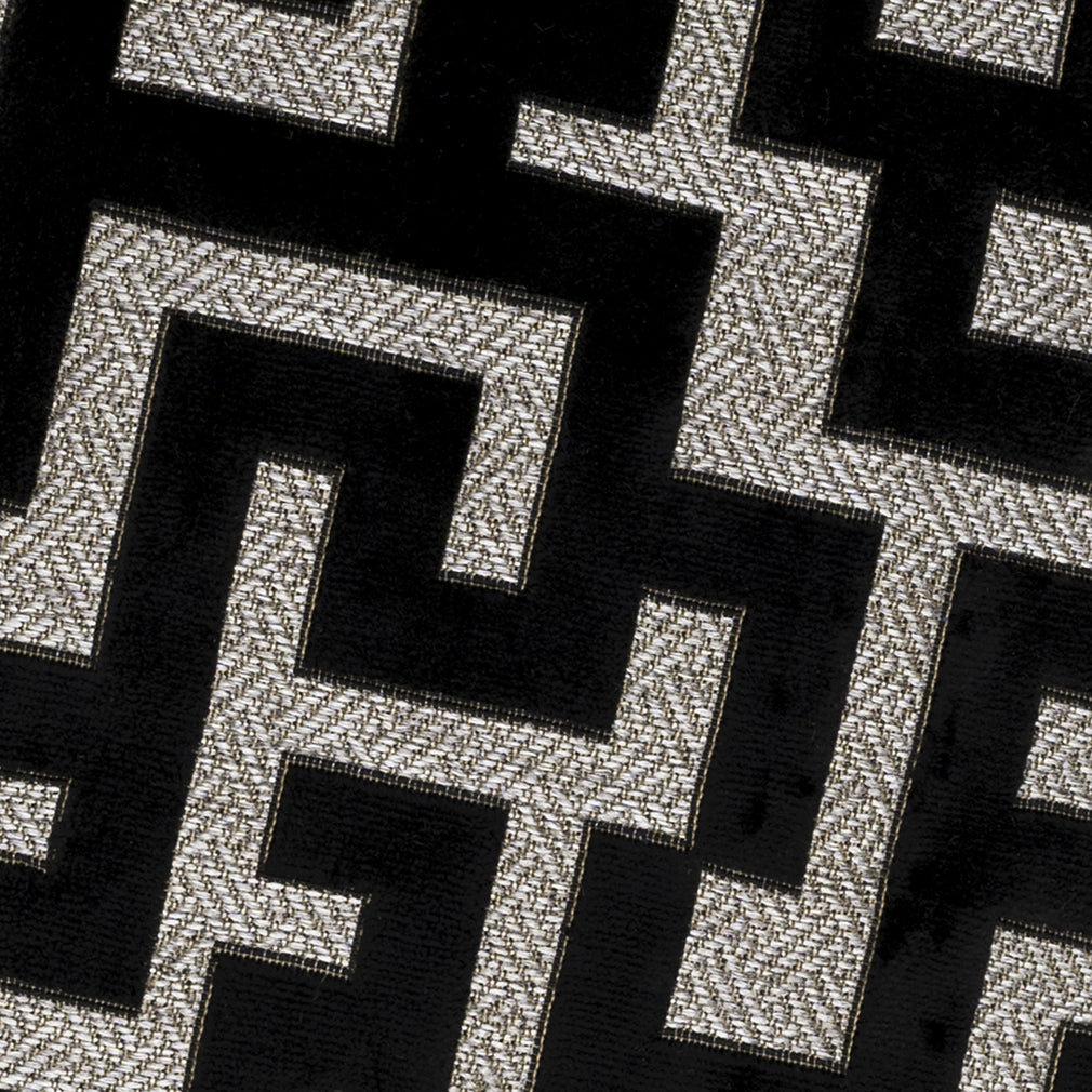 Maze Velvet Black Large Cushion