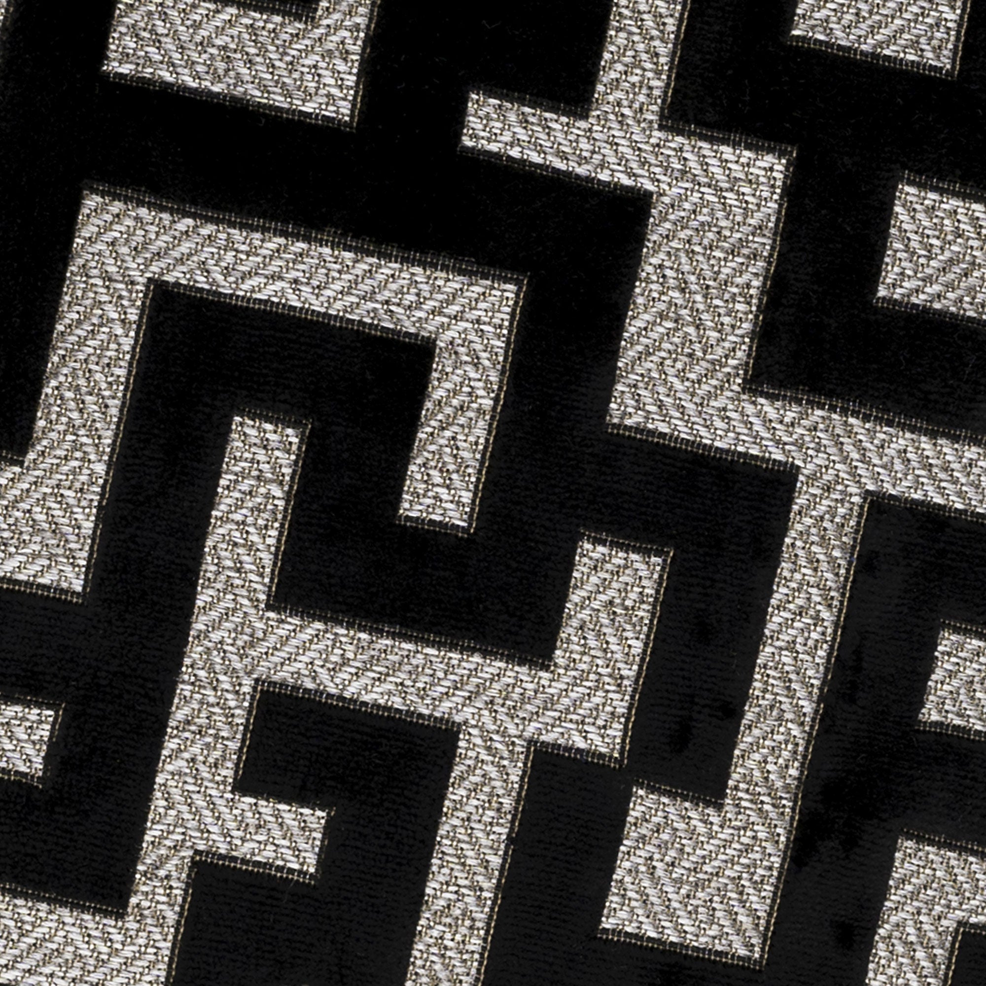 Maze Velvet Black Bolster Cushion