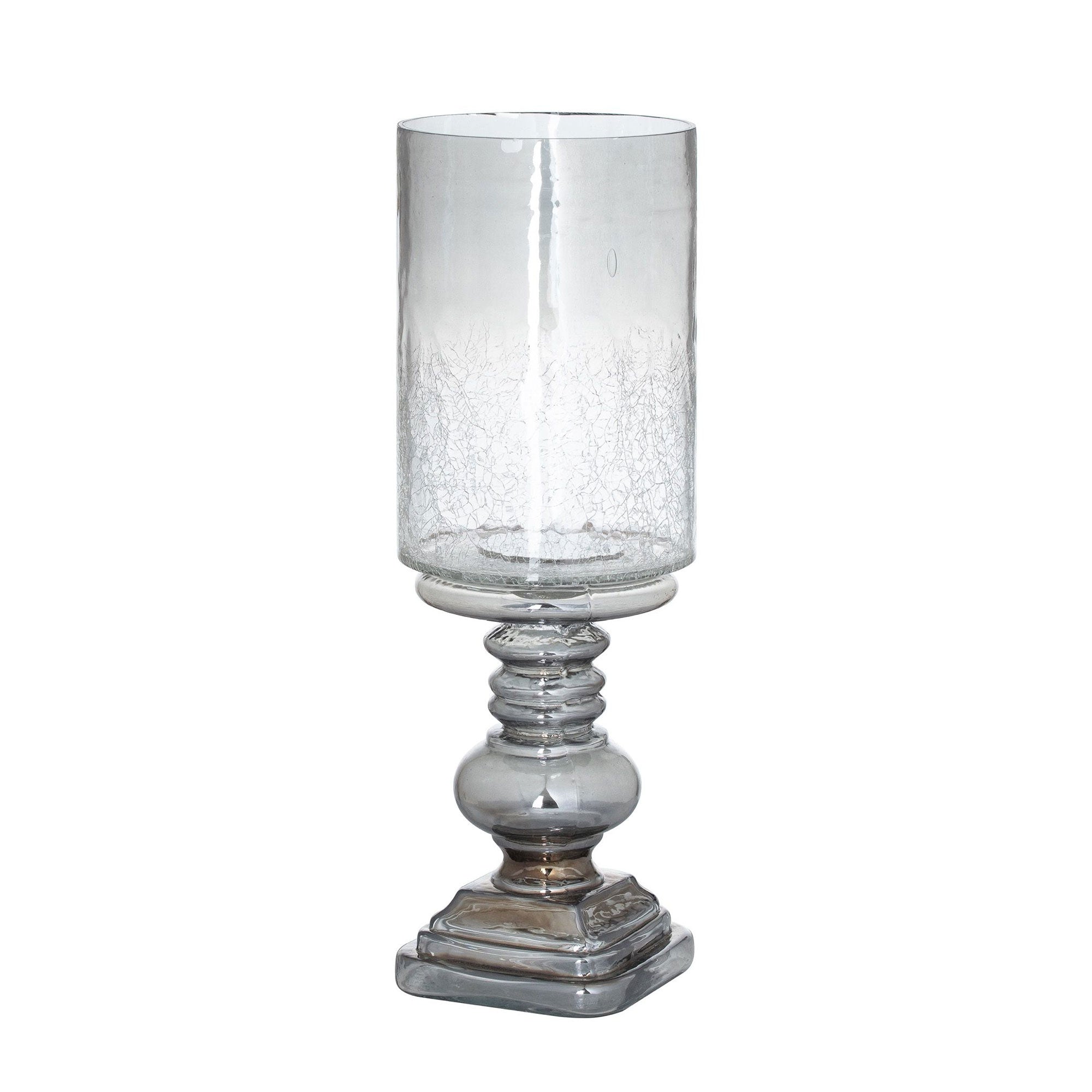 Glass Candle Holder Smoked Midnight