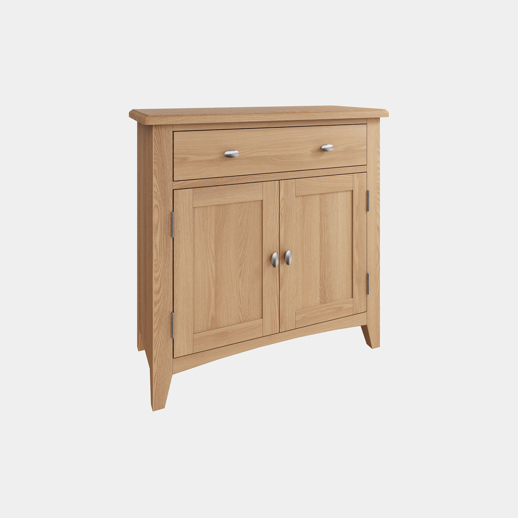 Burham - Small 2 Door 1 Drawer Sideboard Oak Finish