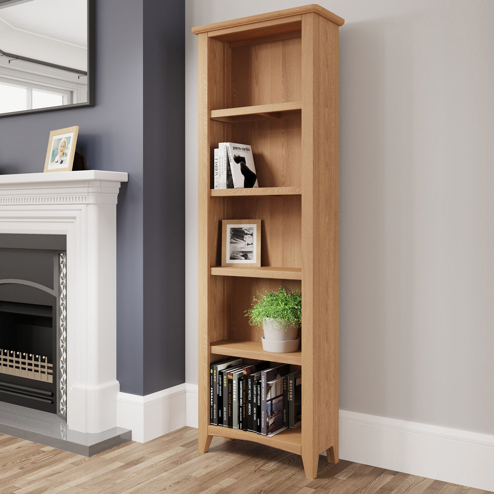 Burham - Large Bookcase Oak Finish