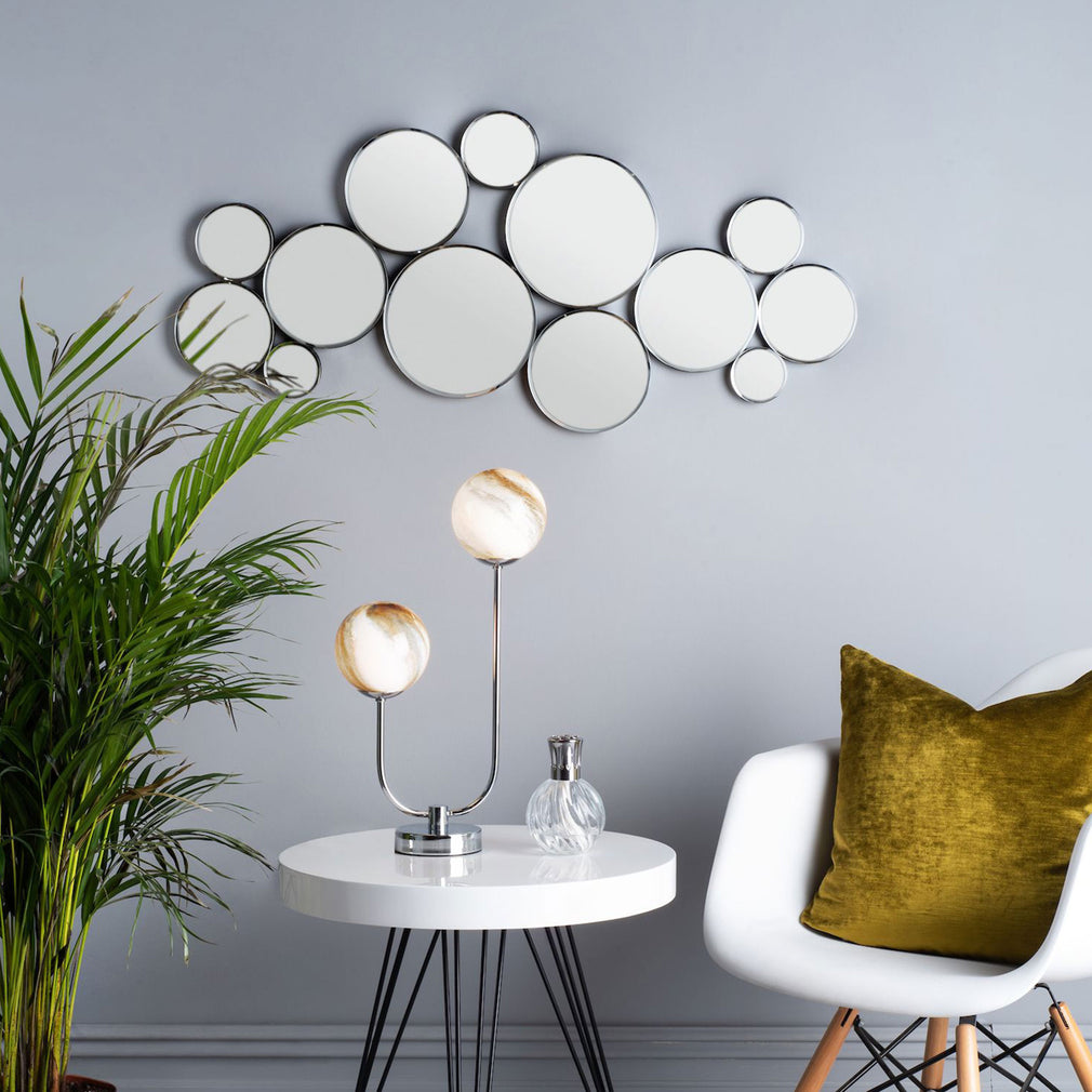 Planets 2 Globe Marble Gold Lamp