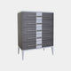 Tall Chest Of 5 Drawers  Handle In Oak/St Steel