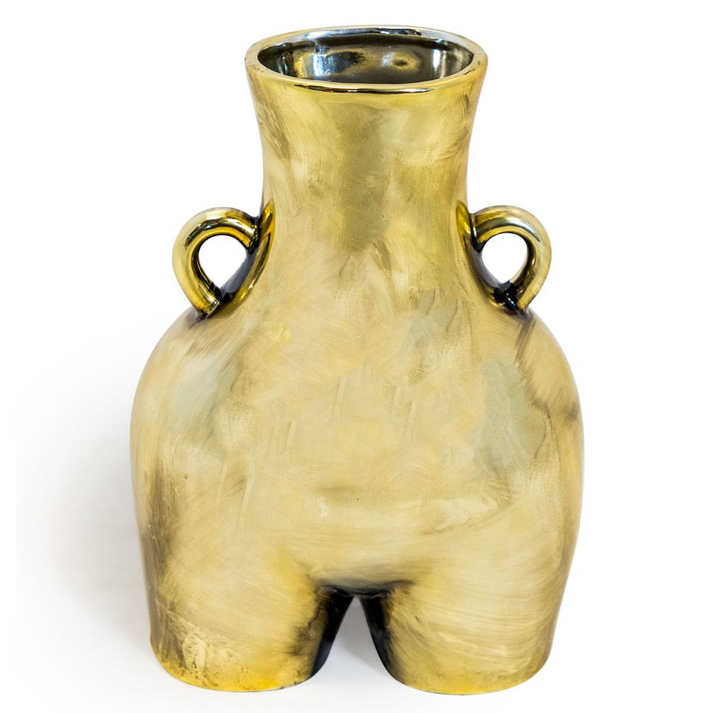 Love Handle Body Vase Antique Gold