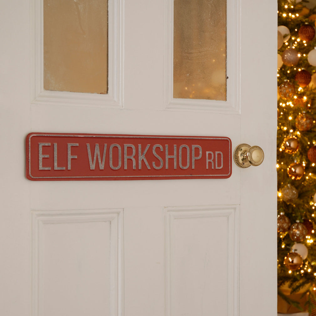 Elf Workshop Rd'  Sign