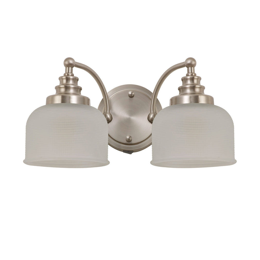 Lomax 2 Wall Light Satin Nickel Frost Glass