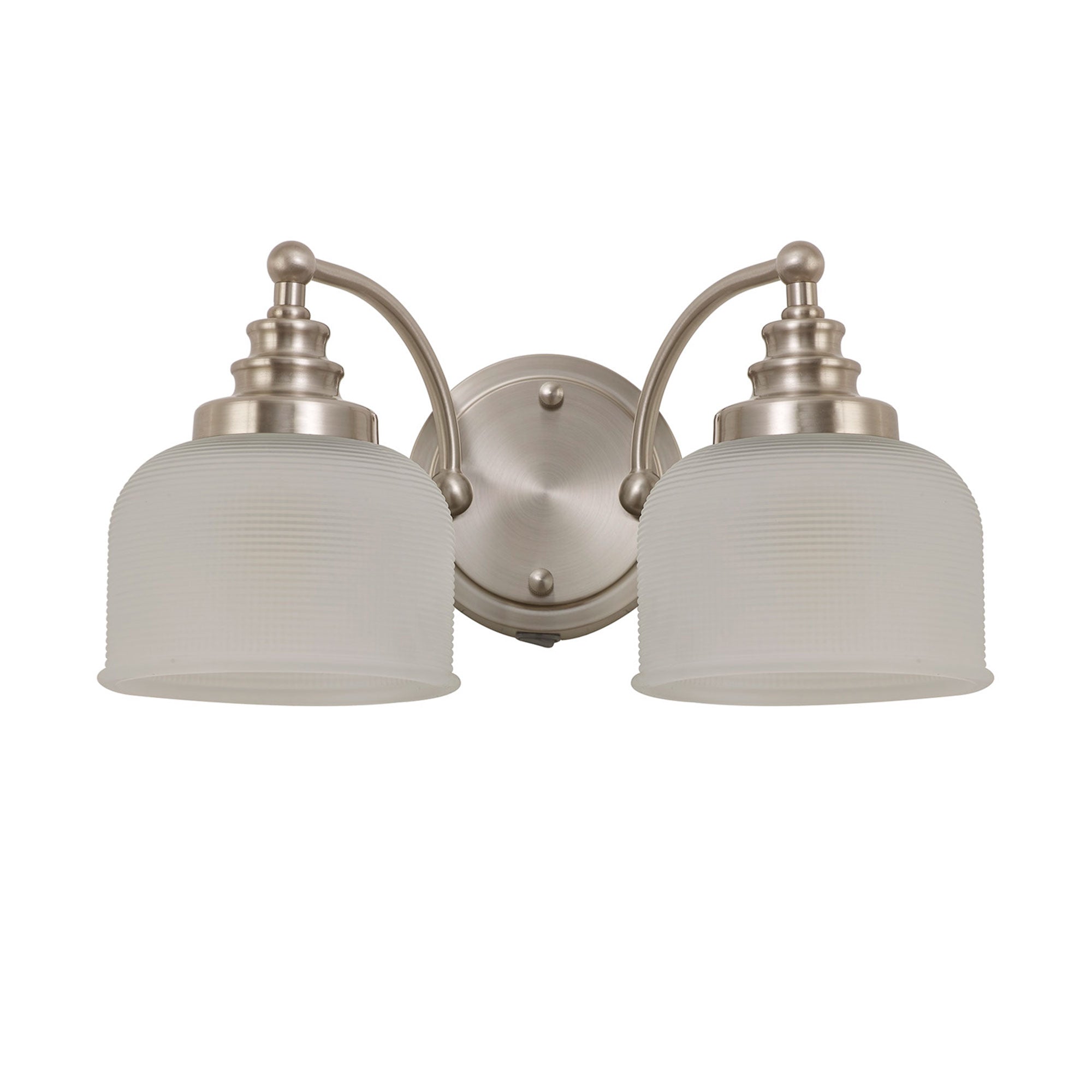 Lomax 2 Wall Light Satin Nickel Frost Glass