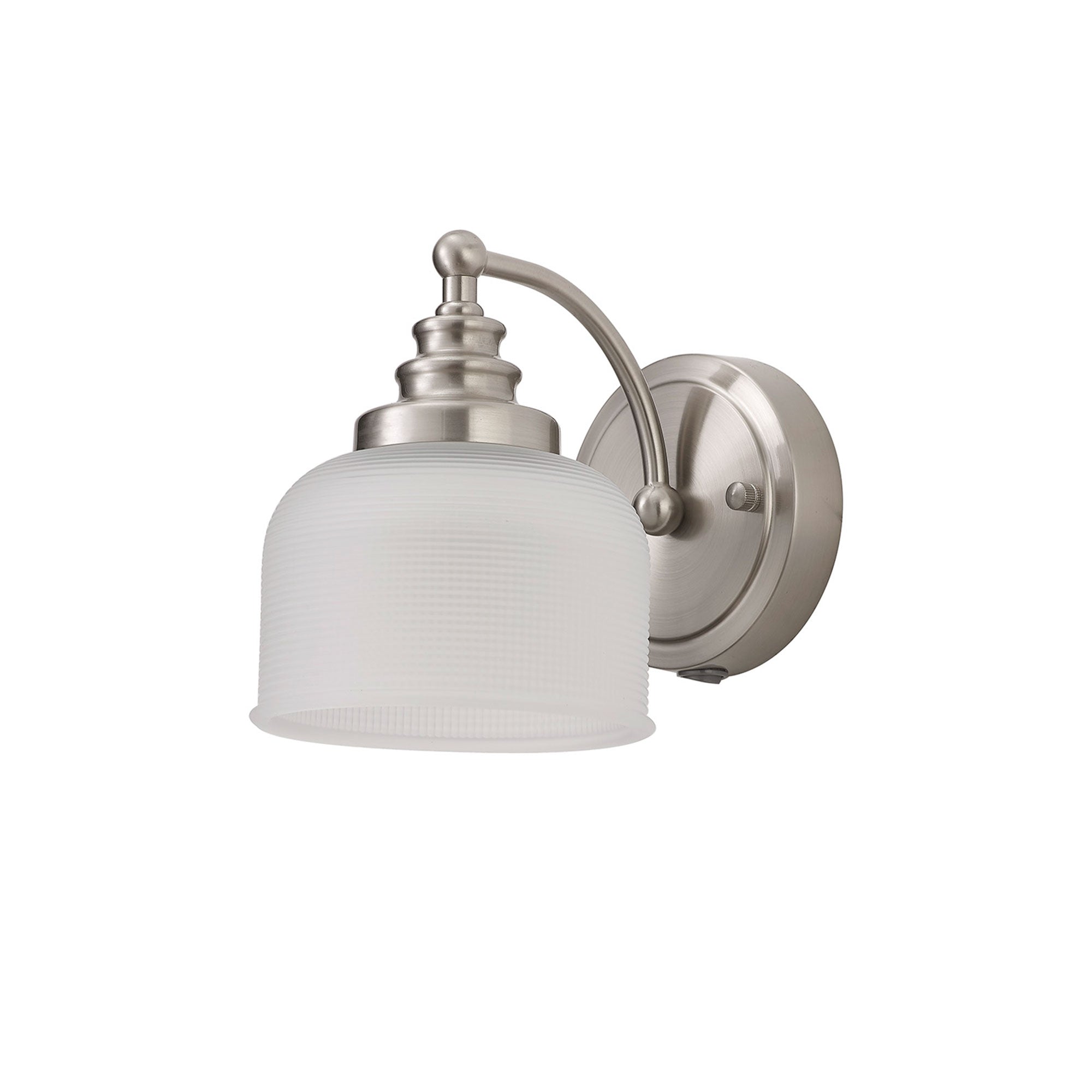 Lomax Wall Light Satin Nickel Frost Glass