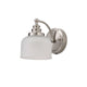 Lomax Wall Light Satin Nickel Frost Glass