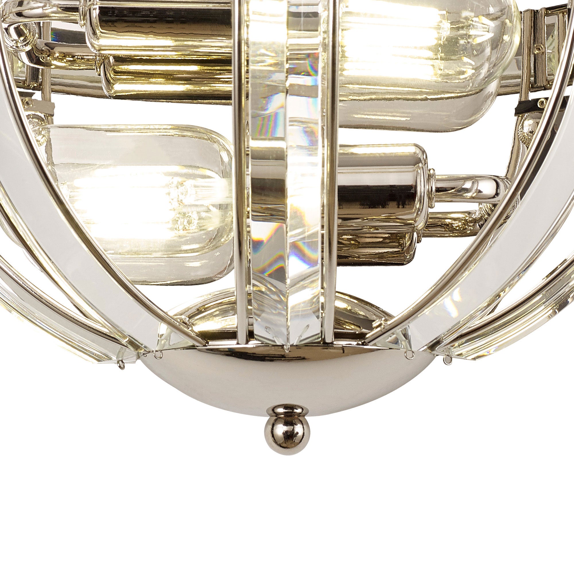 Chiltern 2 Wall Light Polished Nickel Crystal Decorations