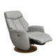 Malmo - Power Recliner Swivel Chair In Leather/PU Husky With Round Walnut Base