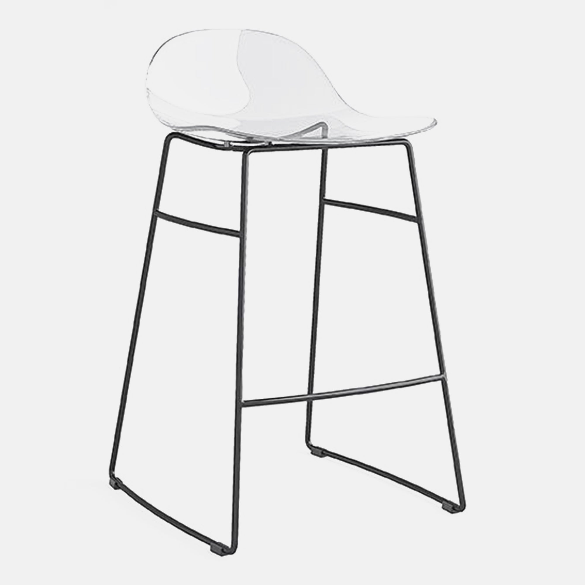 Low Stool In P15 Matt Black/P848 Transparent