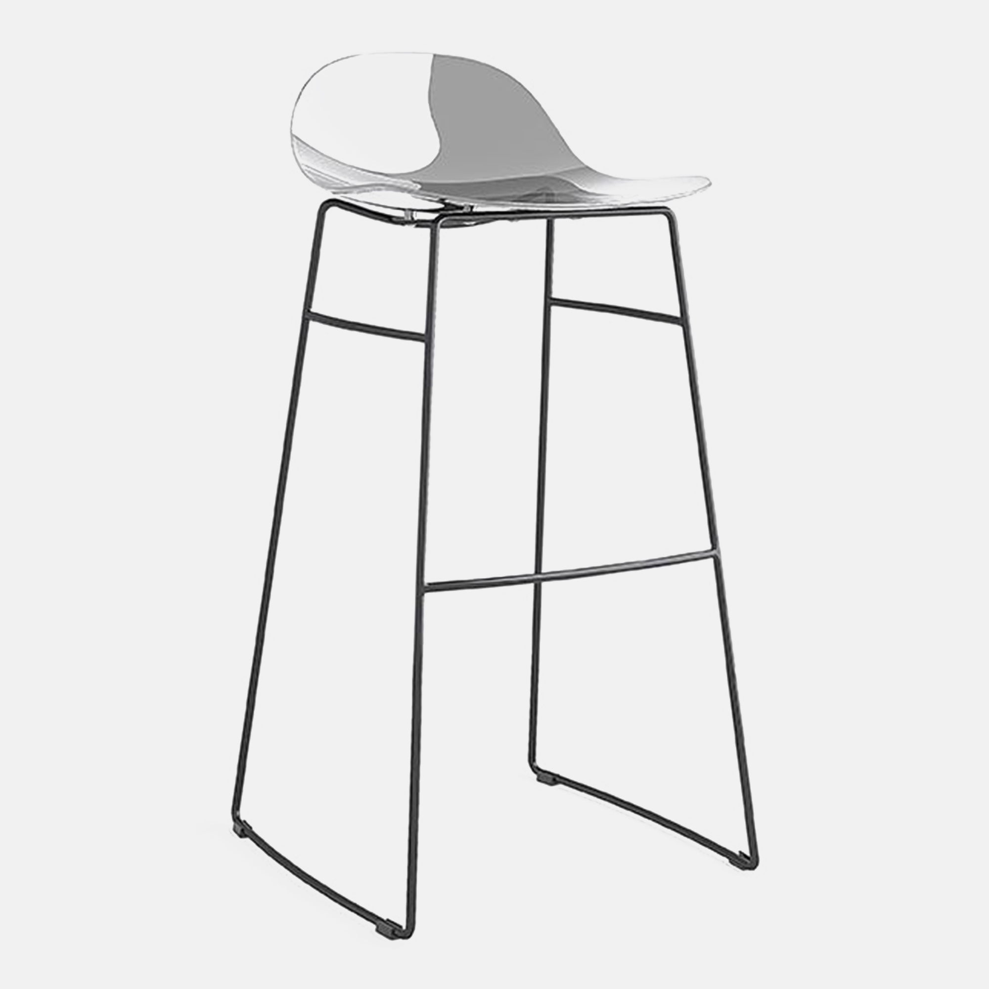 High Stool In P15 Matt Black/P266 Transparent Smoke Grey