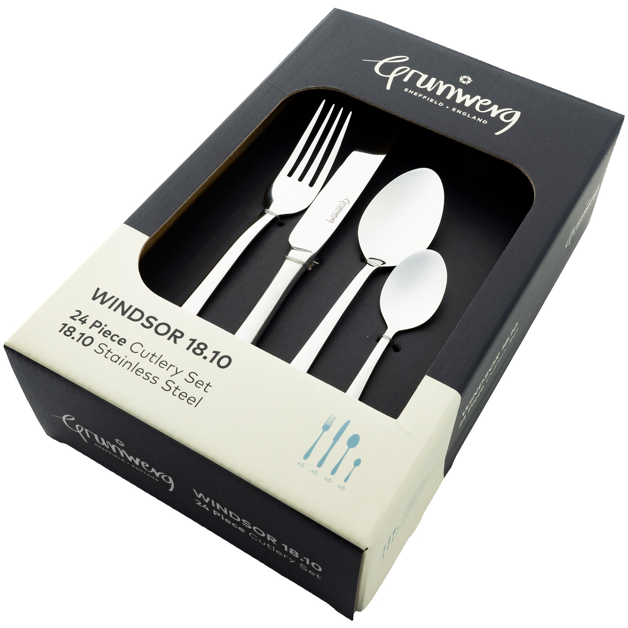 Windsor Stainless Steel 24 Piece Cutlery Set