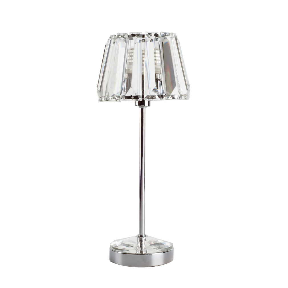 Laura Ashley Capri Small Table Lamp Polished Chrome With Crystal Glass Shade
