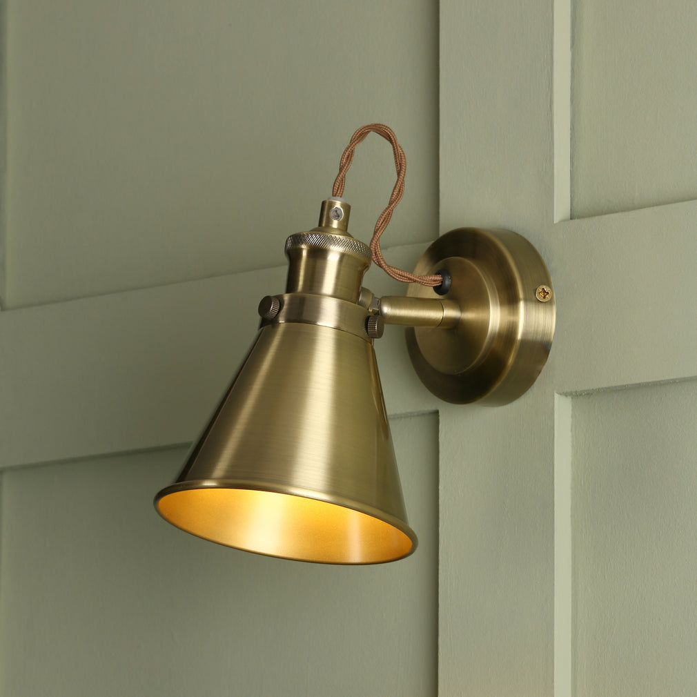 Laura Ashley Rufus Single Spotlight Antique Brass