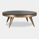 Eichholtz Rocco - Coffee Table Brushed Brass Finish Black Bevelled Glass Top