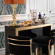 Bar Unit Gold Finish Black Glass