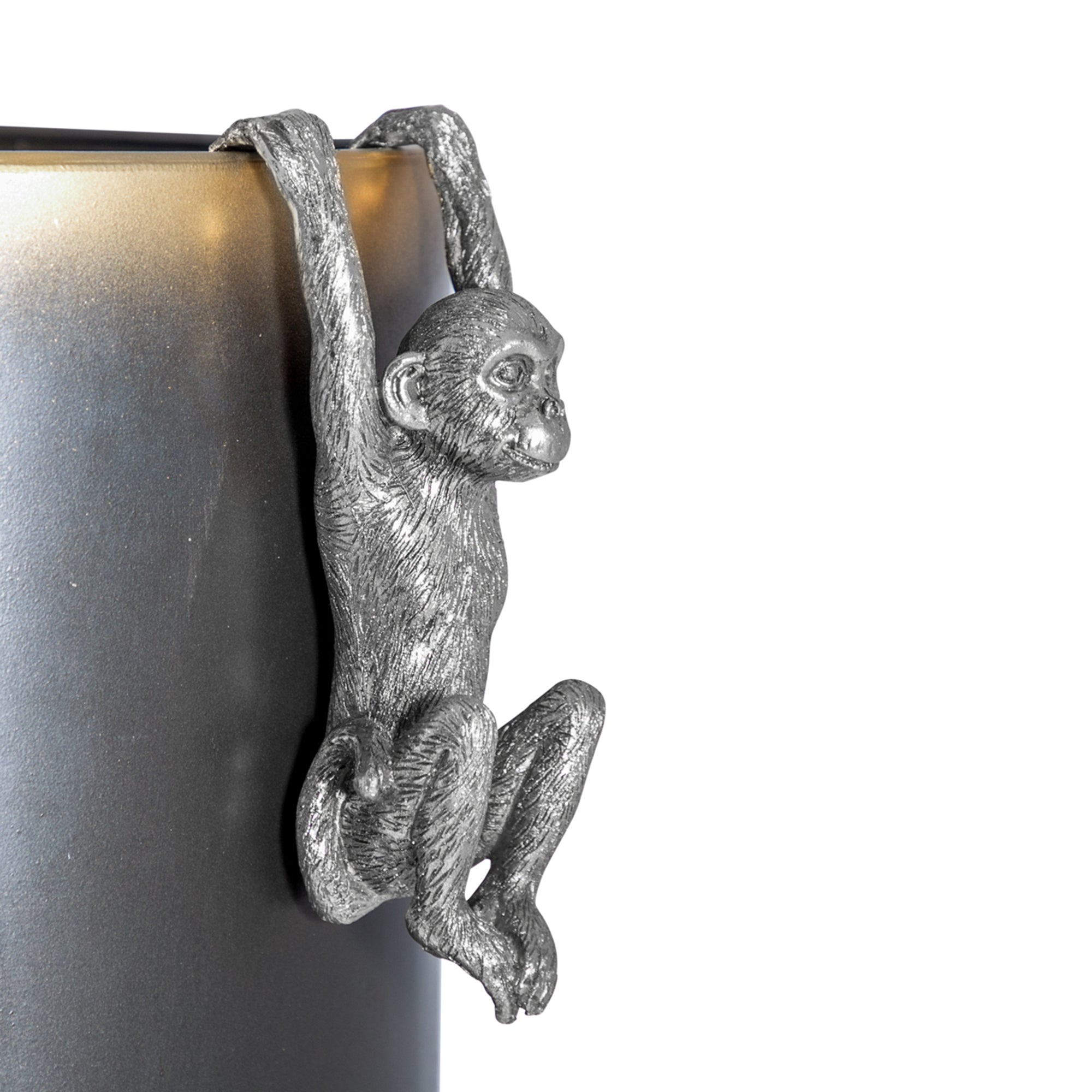 Silver Hanging Monkey Pot Decor