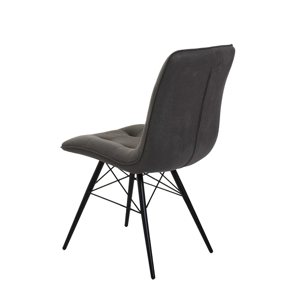 Aston - Dining Chair In Grey Fabric Black Frame