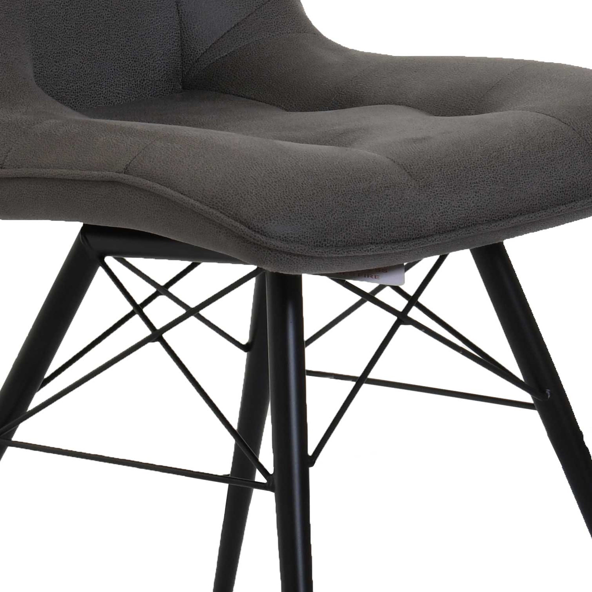 Aston - Dining Chair In Grey Fabric Black Frame