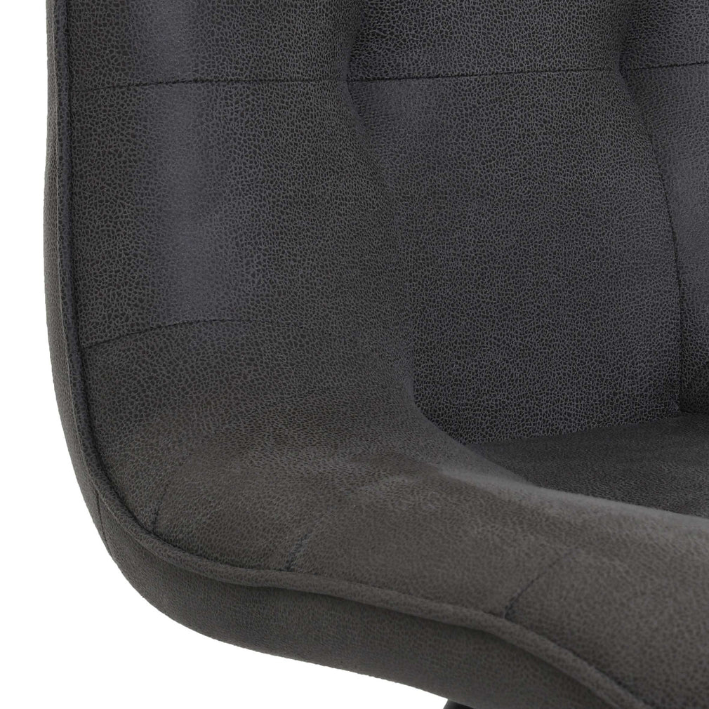 Aston - Dining Chair In Grey Fabric Black Frame