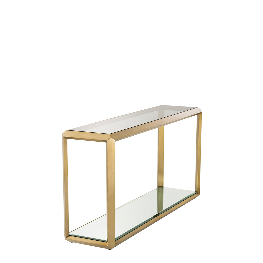 Eichholtz Callum - Console Table Brushed Brass Smoked Mirror Glass