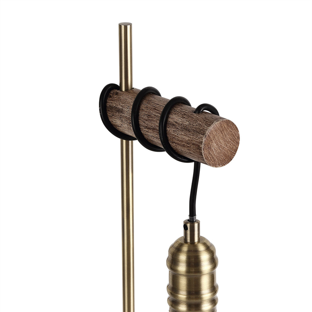 Babylon Table Lamp Oak/Antique Brass Finish