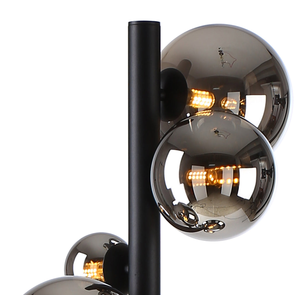 Fischer Floor Lamp Satin Black/Chrome Glass