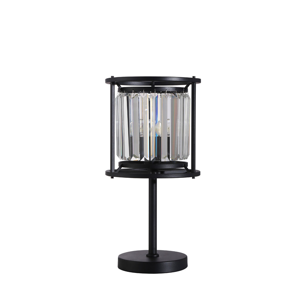 Bendir Table Lamp Black/Clear Crystal