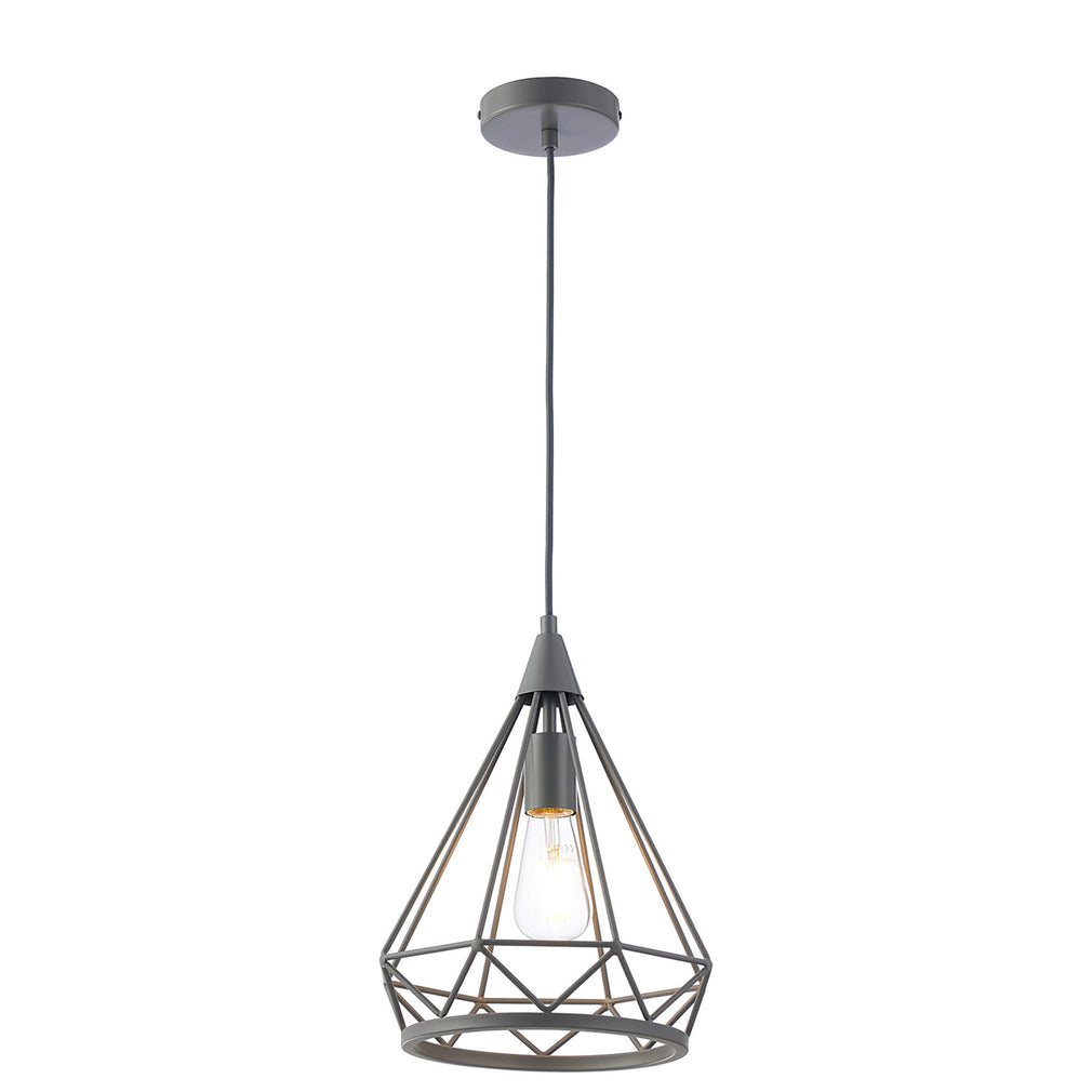 Bishop Small Pendant Matt Grey Finish