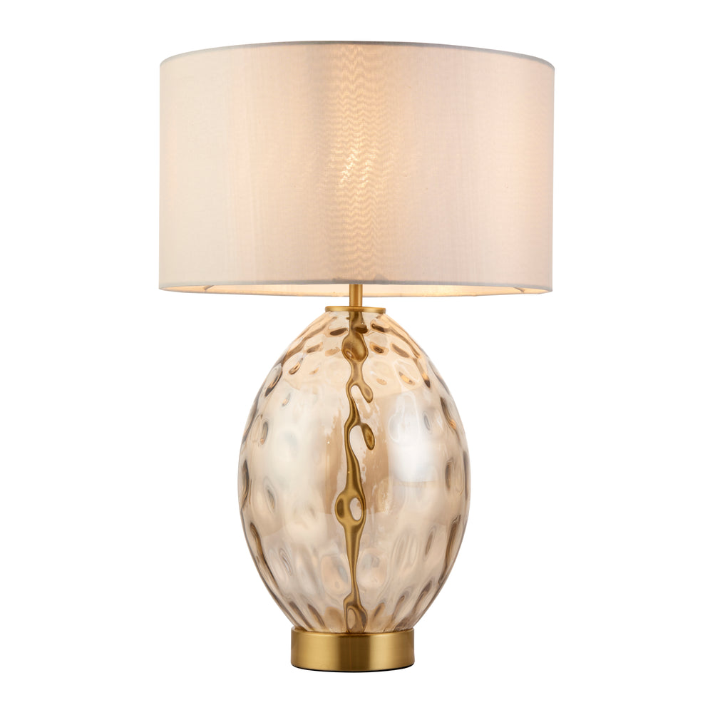 Bethany Amber Glass Table Lamp with Shade