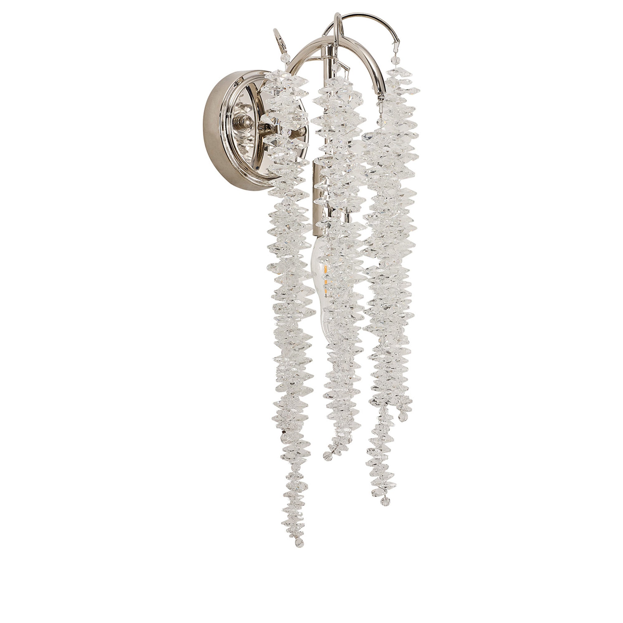 Flora Wall Light Polished Nickel/Clear Crystal