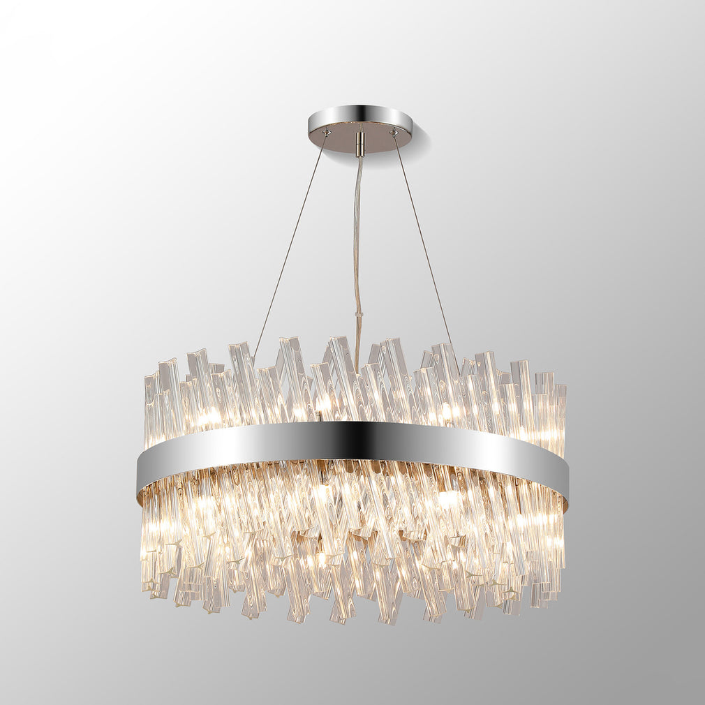 Sofia Round Pendant 18 Light Polished Nickel/Clear Finish