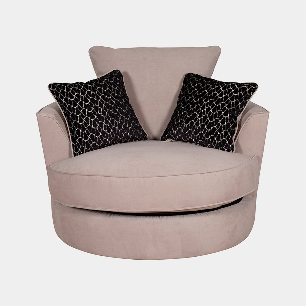 Swivel Chair In Plain Fabric