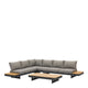 Rectangular Modular Corner Sofa Set in Aluminium With Rectangular Coffee Table In Teak