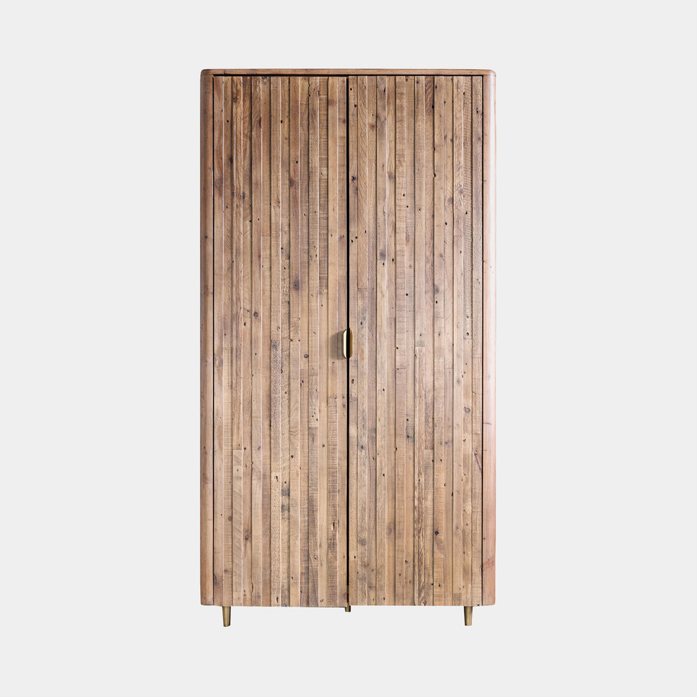 Double 2 Door Wardrobe Rustic Oak  (Supplied Packed Flat)