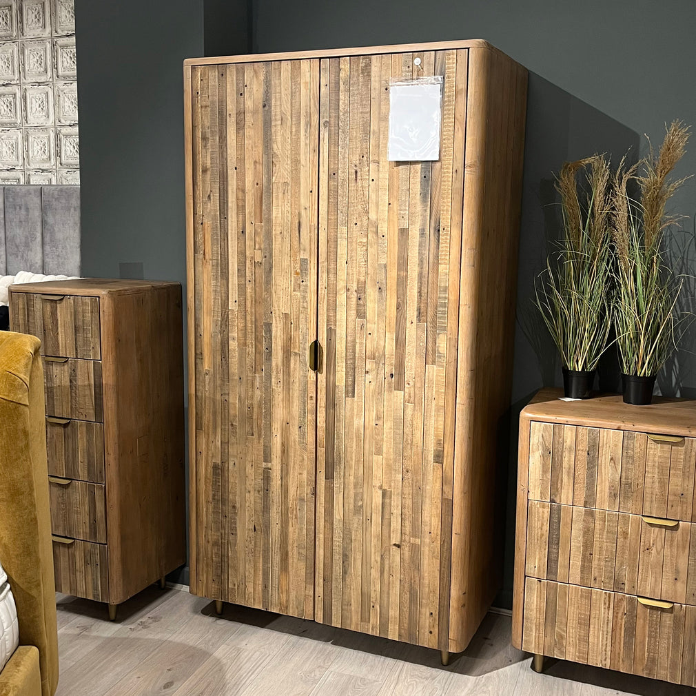 Beaufort Double 2 Door Wardrobe Rustic Oak  (Supplied Packed Flat)