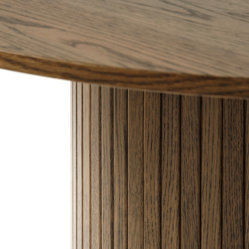 120cm Round Dining Table In Smoked Oak Finish