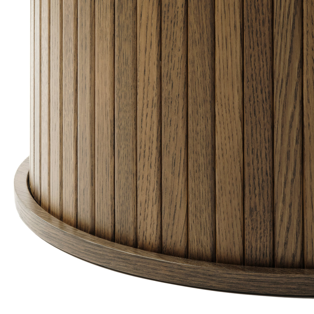 120cm Round Dining Table In Smoked Oak Finish