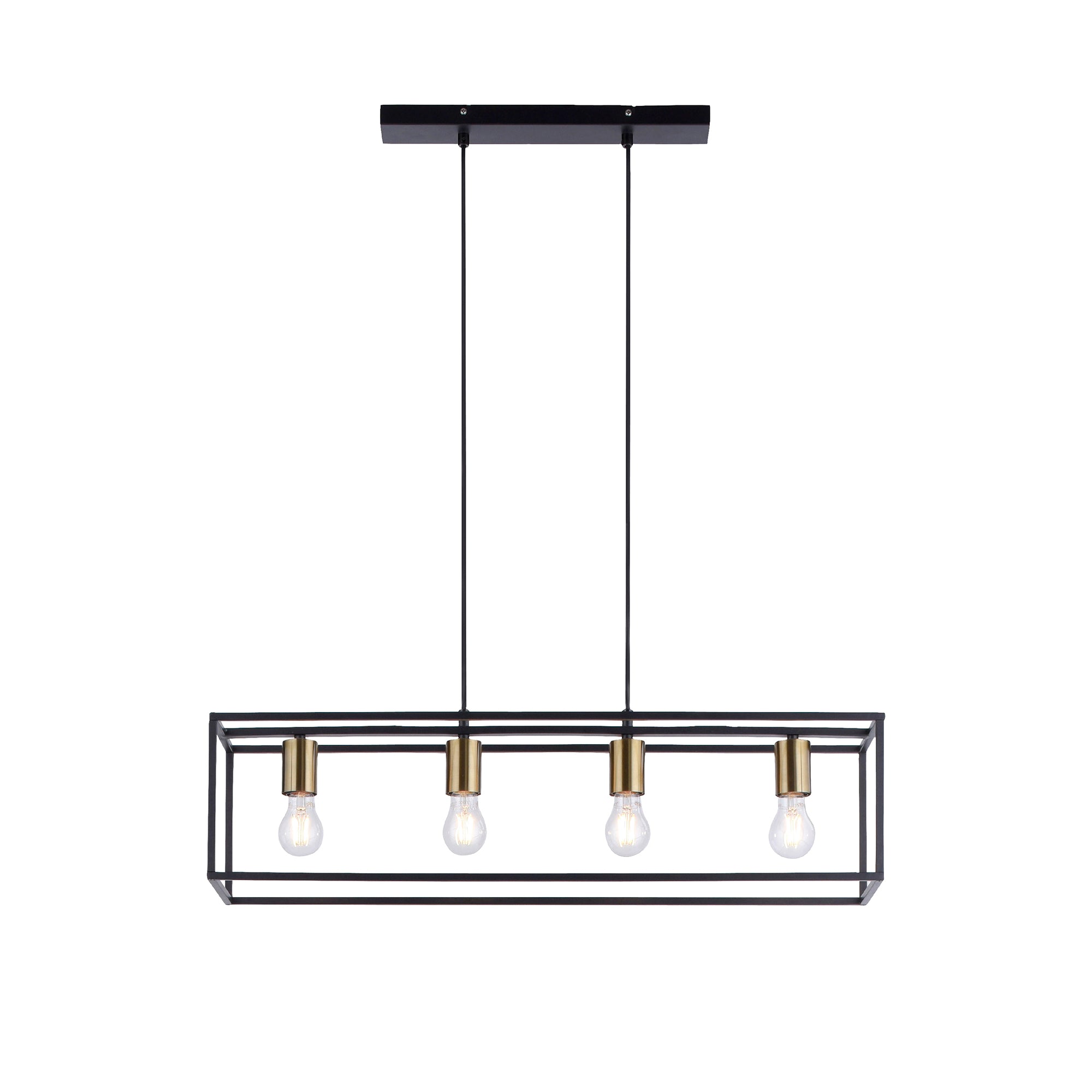 Maxim 4 Bar Pendant Black Brass