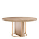 Eichholtz Remington - 152cm Round Dining Table Washed Oak/Brass Finish