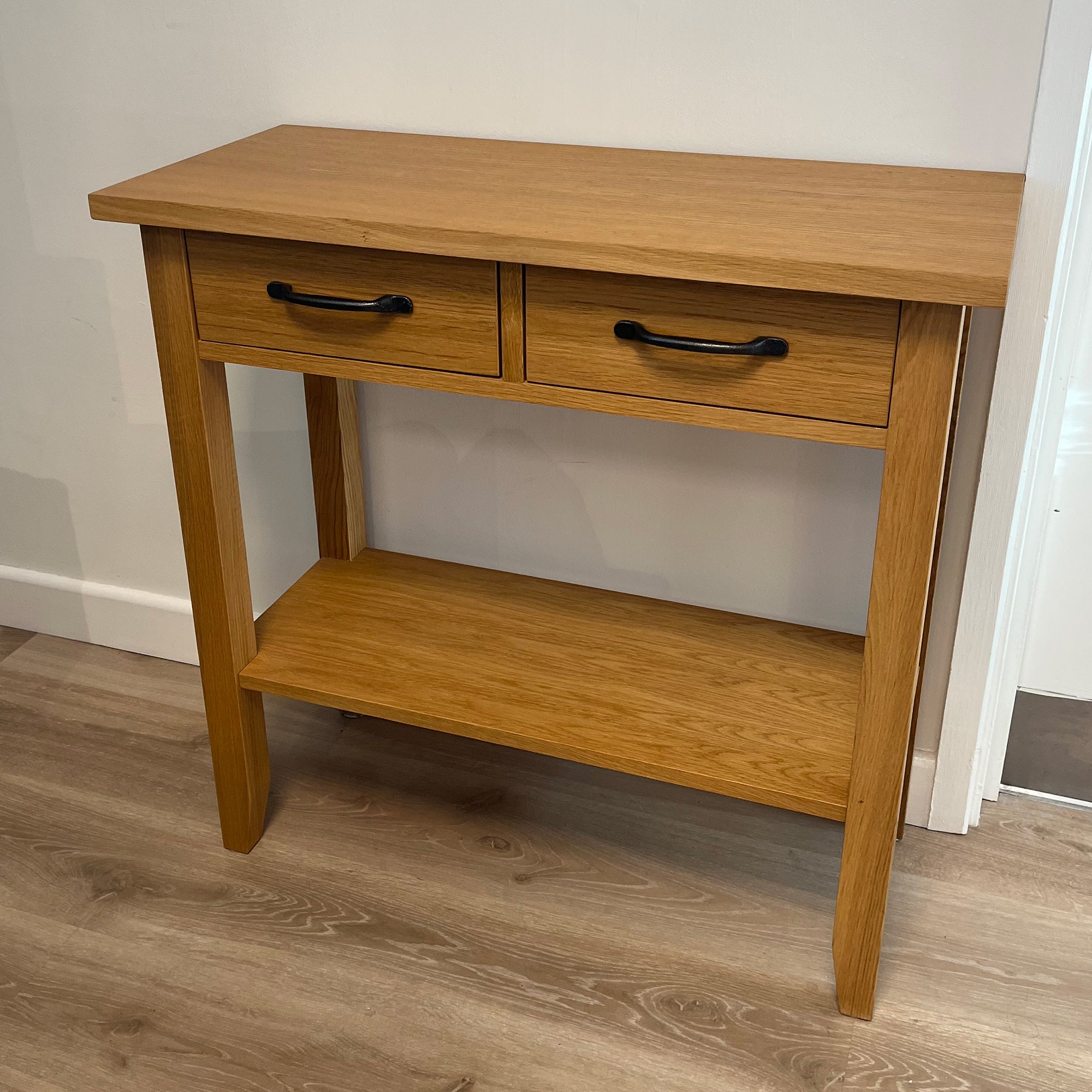 Loxley 2 Drawer Console Table- Natural Oak/JH01 Handle