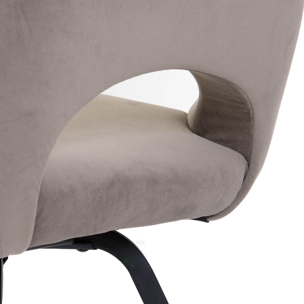 Nova - Swivel Dining Chair In Mink Velvet